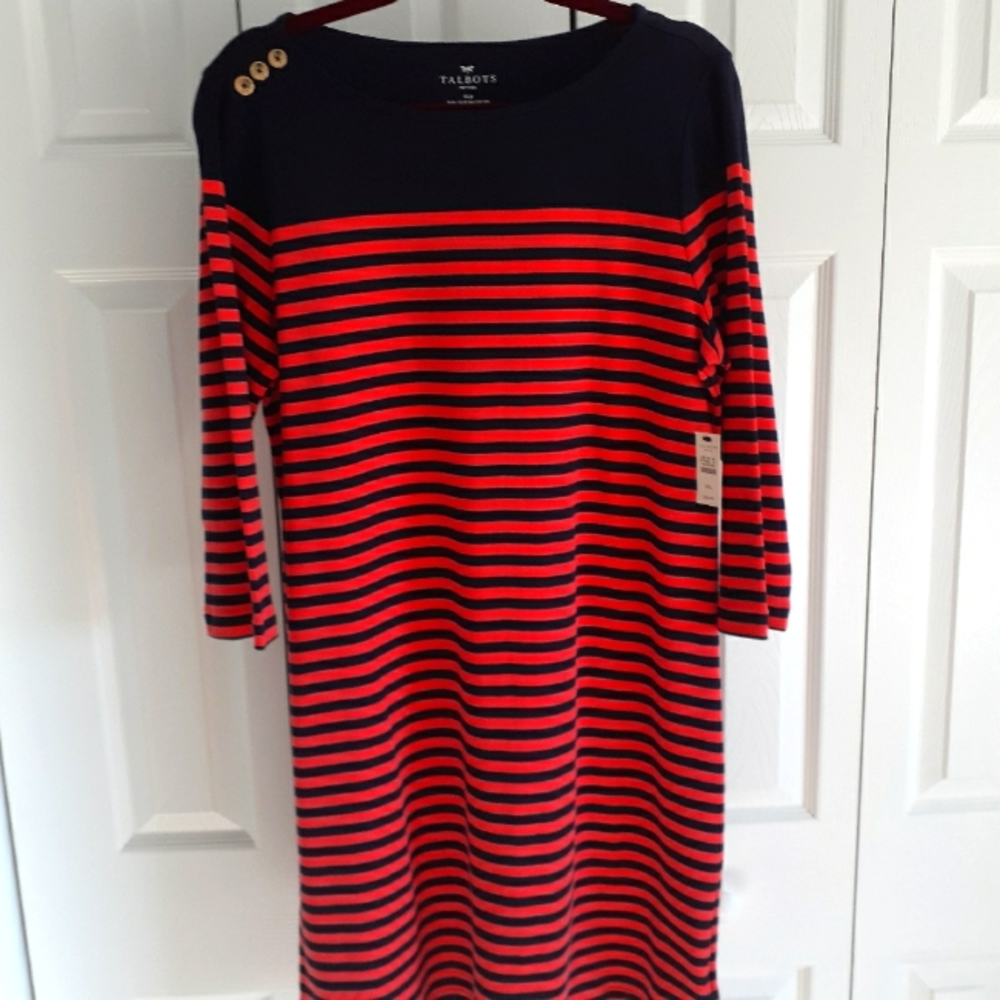 New Talbots red and orange dress